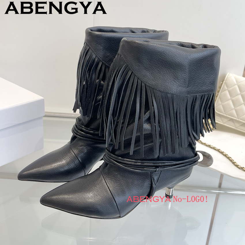 Ethnic Fashion Women - Botas Chelsea con diseño de borla
