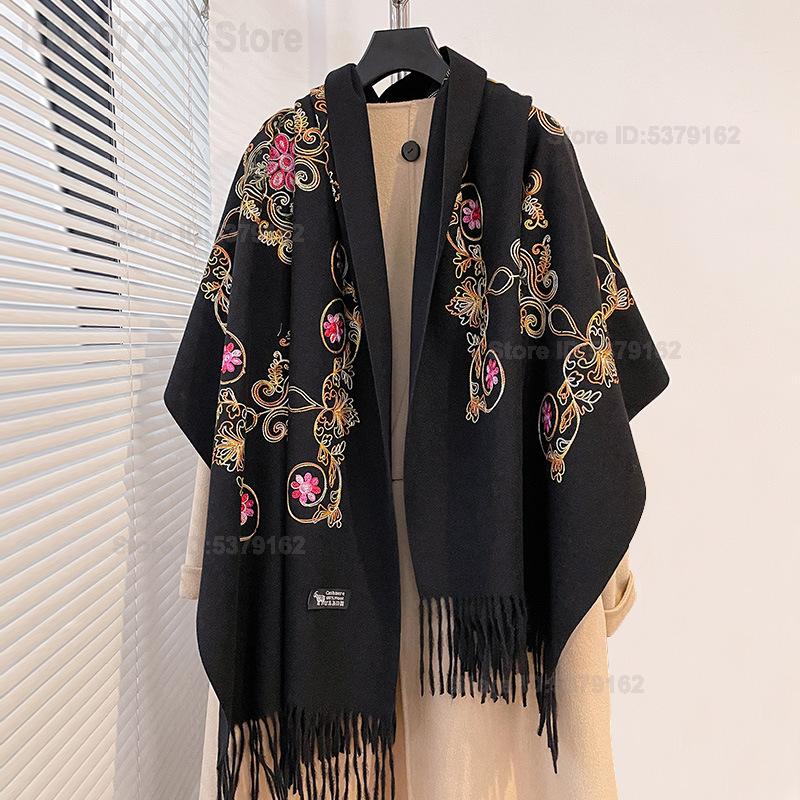 Go Ethnic Fashion - Chal Pashmina Étnico Vintage para Mujer